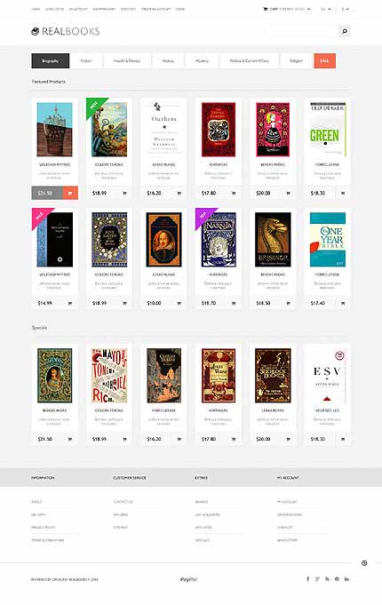 Real Books OpenCart Template