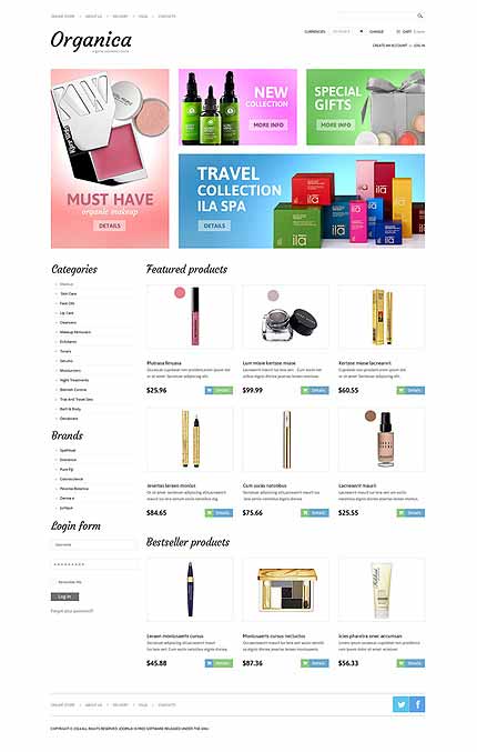 Cosmetics Store VirtueMart Template