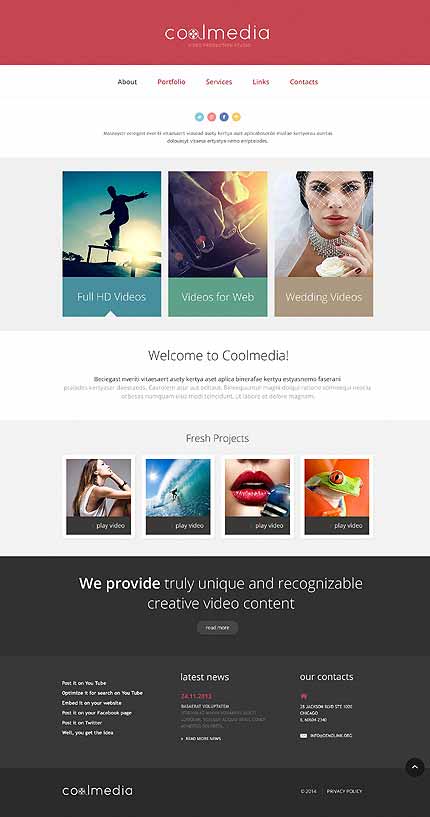 Videographer Responsive Website Template