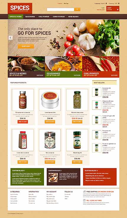 Spice Shop Responsive PrestaShop Theme