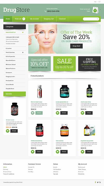 Drug Store Responsive OpenCart Template