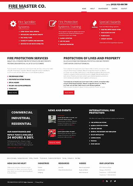 Fire Department Responsive Website Template