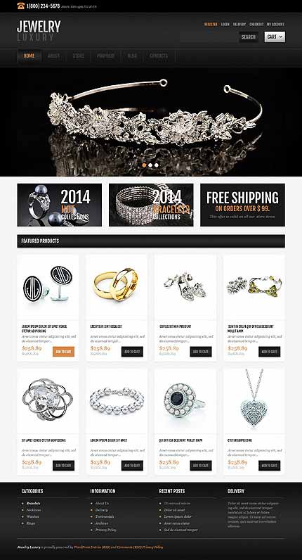 Jewelry Responsive Jigoshop Theme