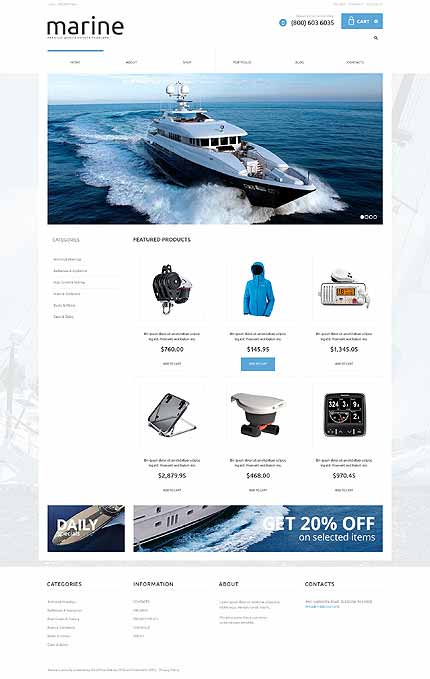 Yachting Responsive Jigoshop Theme