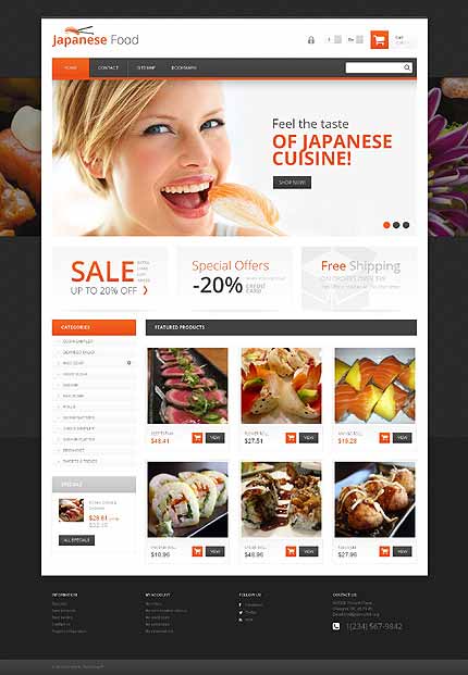 Japanese Restaurant Responsive PrestaShop Theme