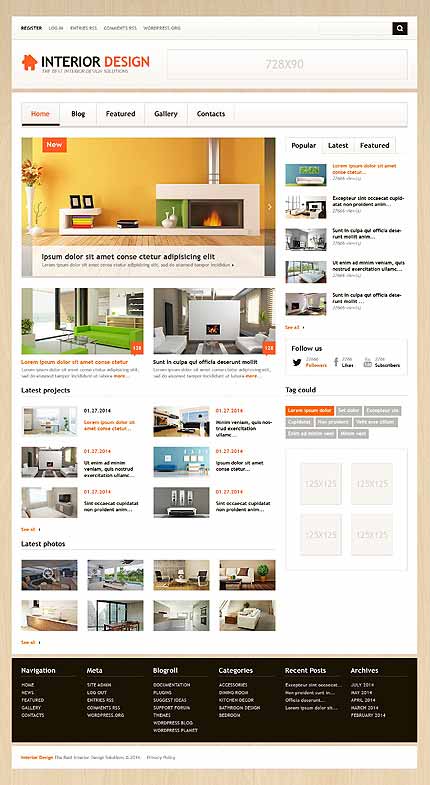 Interior Design Responsive WordPress Theme