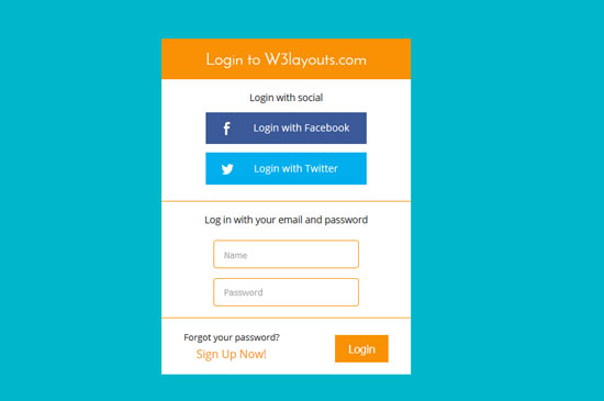 flat login box form responsive template