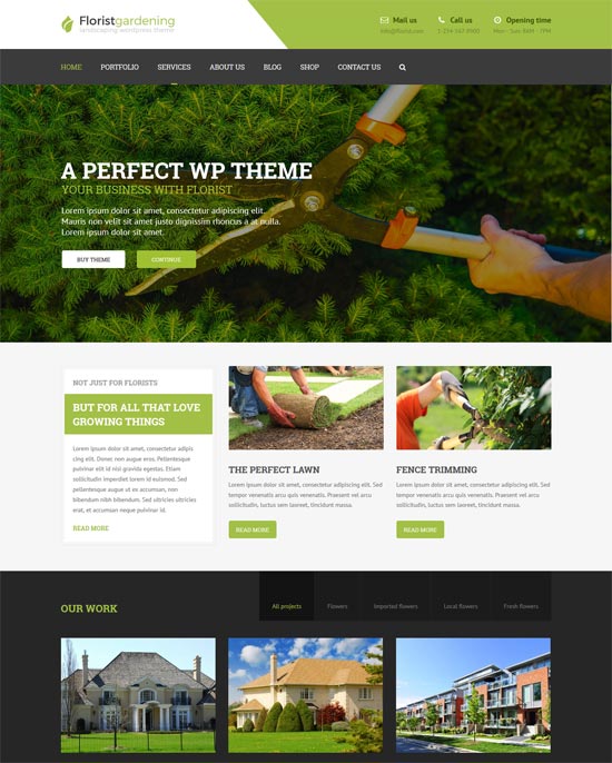 florist florist landscaping wp theme 