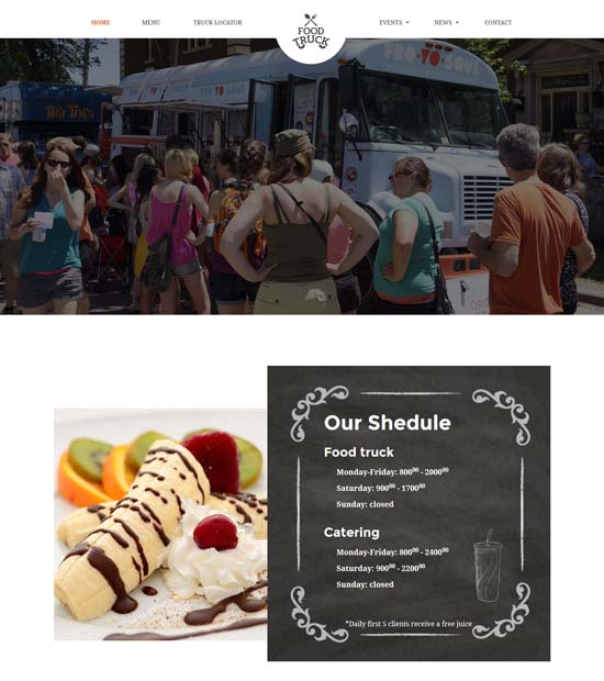 food truck restaurant html template 