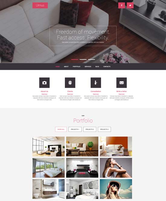 free interior furniture joomla template