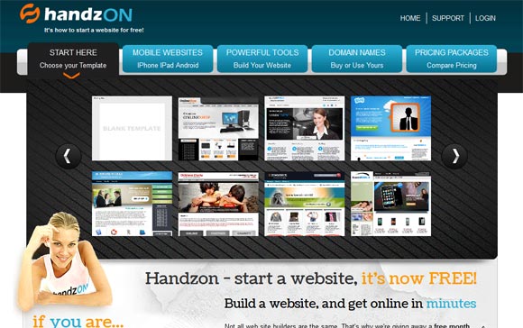 Free Online Website Builder - Handzon