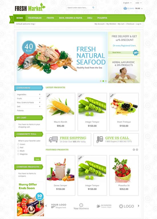 fresh market magento responsive theme 