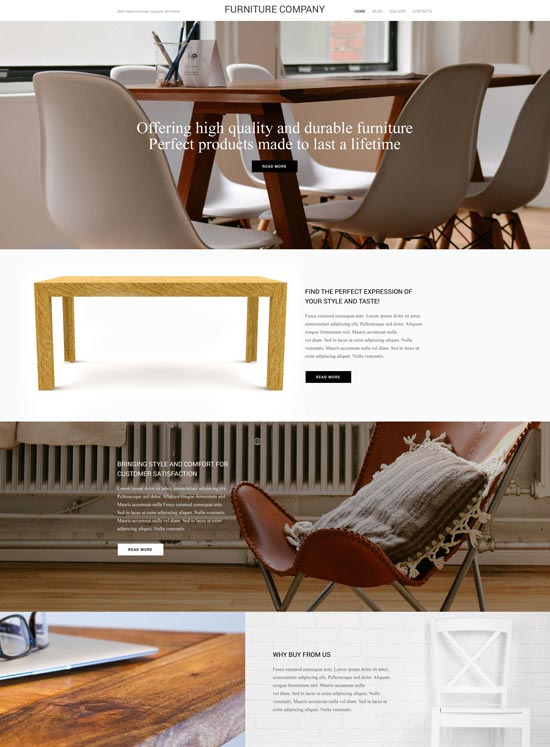 furniture company wordpress theme