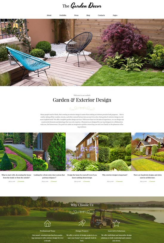 garden decor responsive wordpress theme