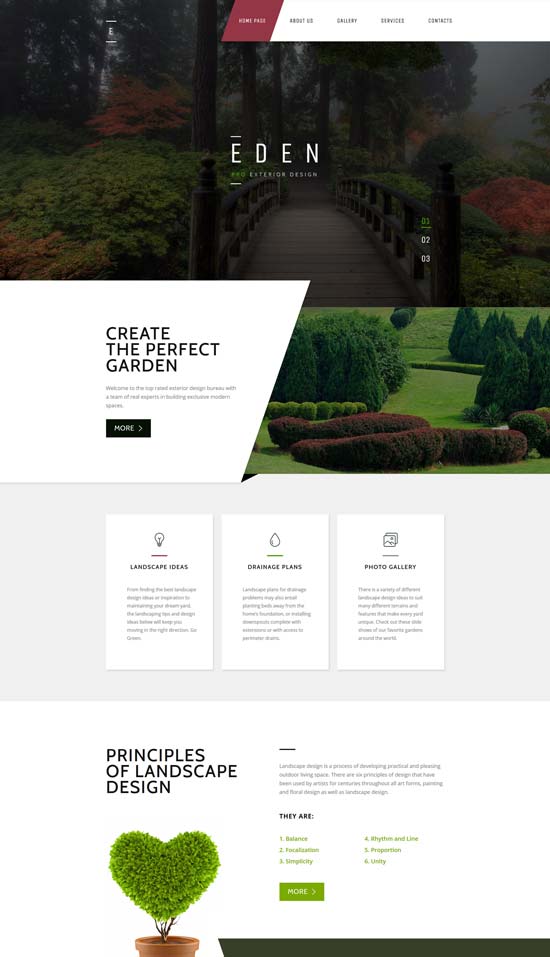 garden design responsive website template
