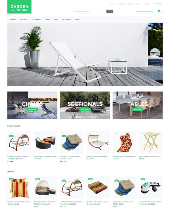 garden furniture magento theme