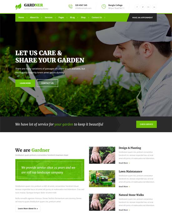 gardener gardening landscaping html template