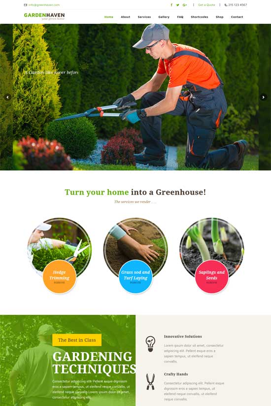 gardeninghaven lawn garden landscaping wordpress theme 