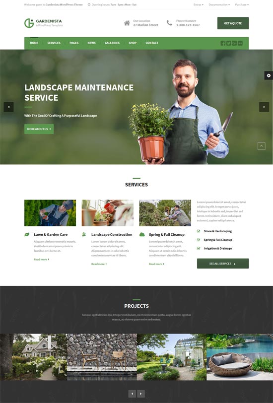 gardenista gardening business wordpress theme 