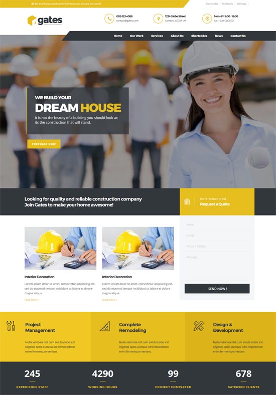 gates construction joomla template 