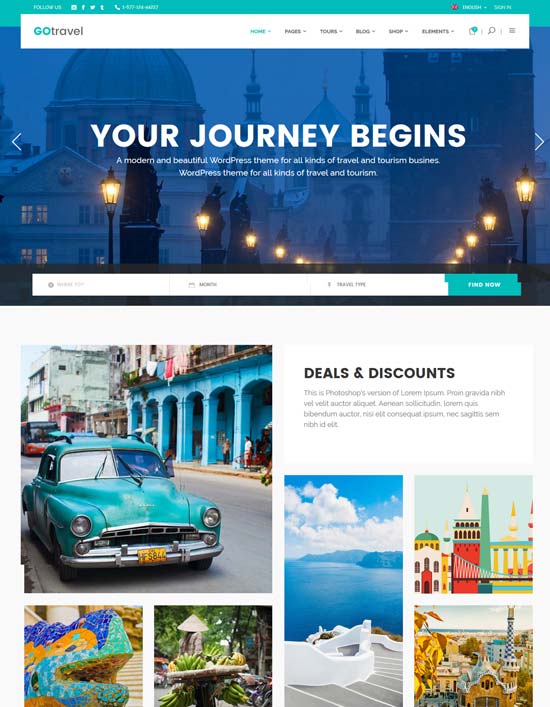 gotravel travel agency tourism theme