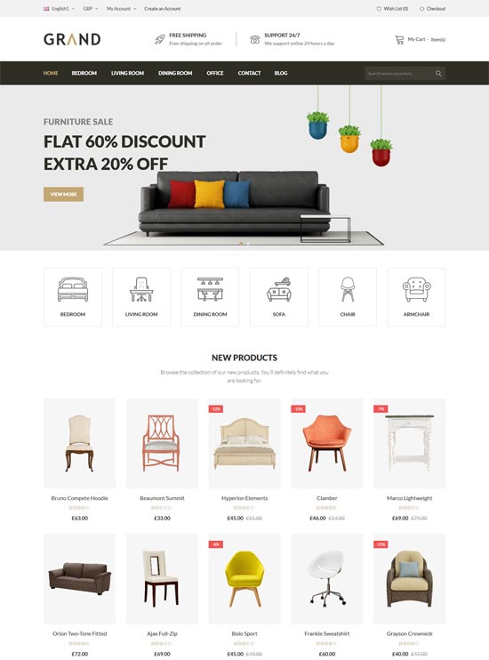 grand responsive furniture magento theme 