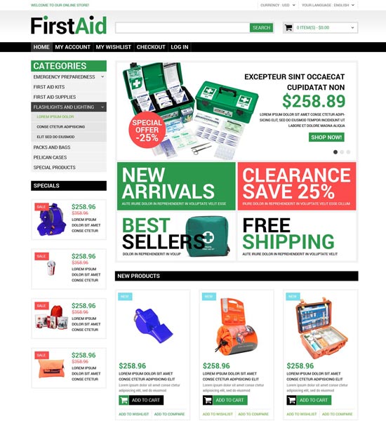 healthcare supplies magento theme