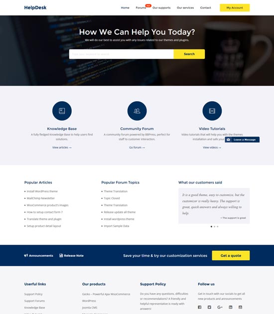 helpdesk wordpress support center theme 