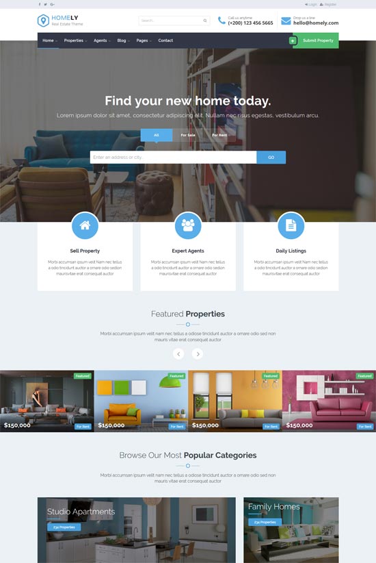 homely real estate html template 