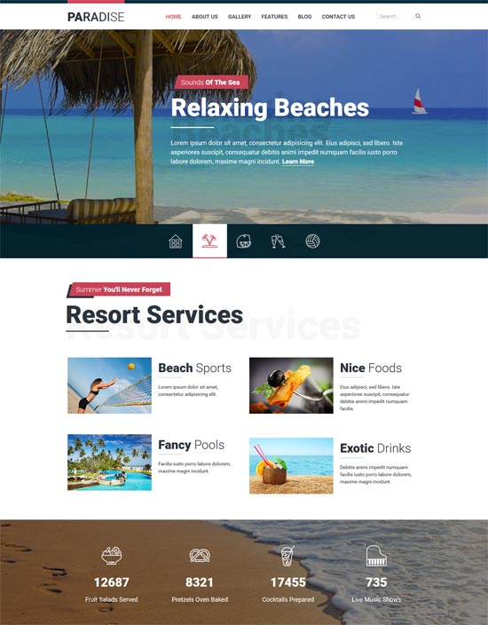 hot paradise travel joomla template 