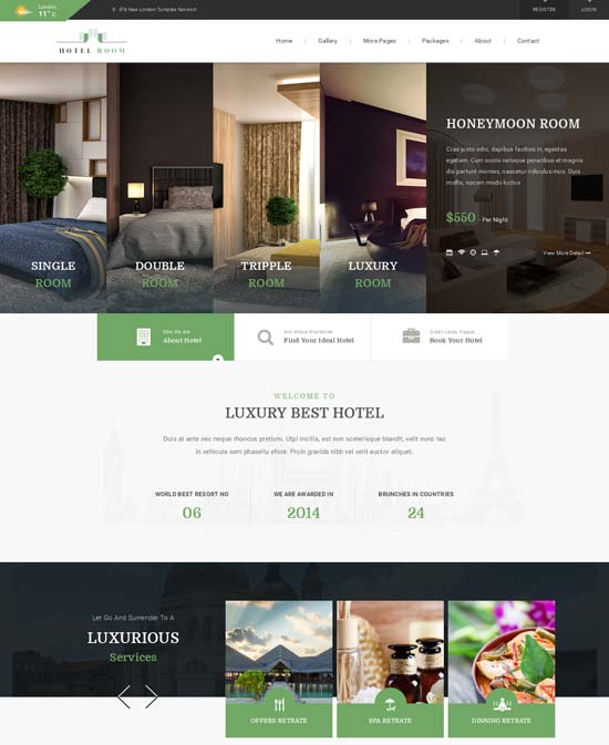 Hotel Room- Minimalist Hotel HTML Template 
