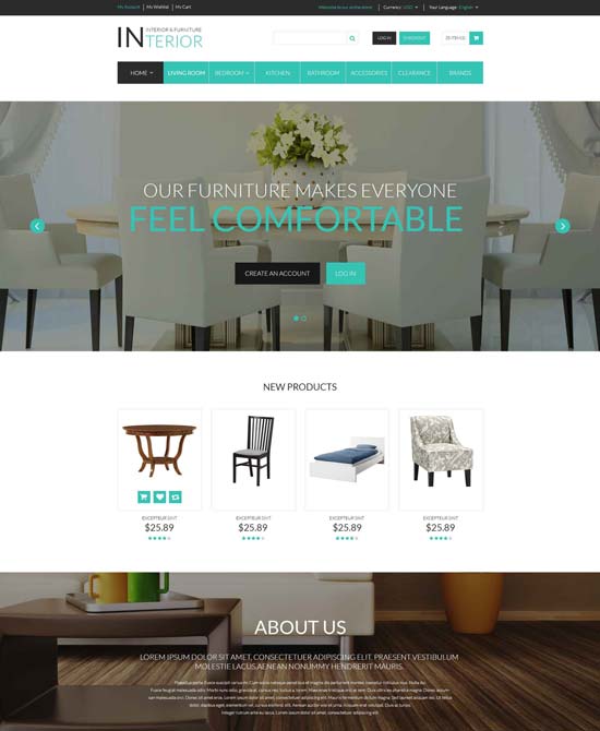 interior furniture responsive magento theme 52693