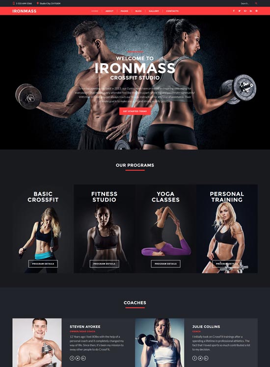 ironmass fitness joomla template