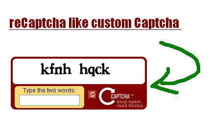 reCaptcha style Captcha JQuery and PHP