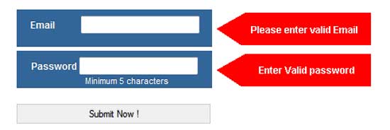 jQuery Login Form With Validation Style