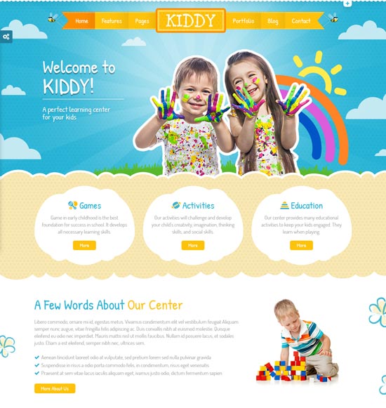 kiddy children WordPress theme 