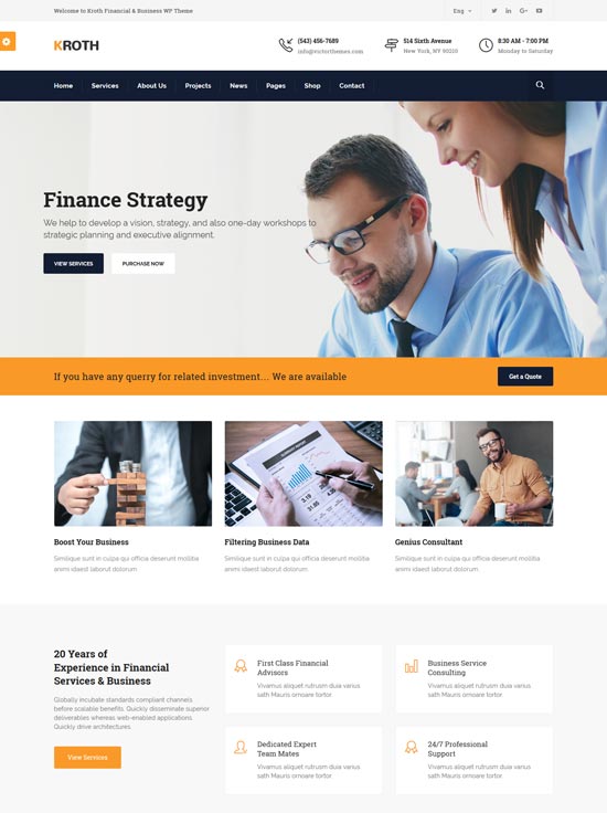 kroth business consulting wordpress theme