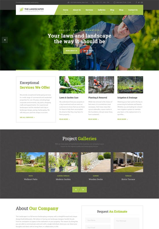 landscaper lawn landscaping wp theme 