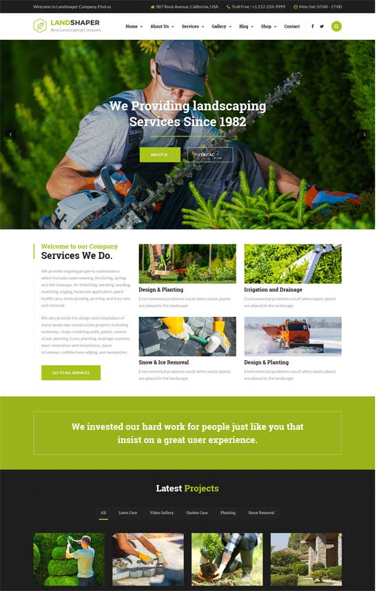 landshaper gardening landscaping wordpress theme 