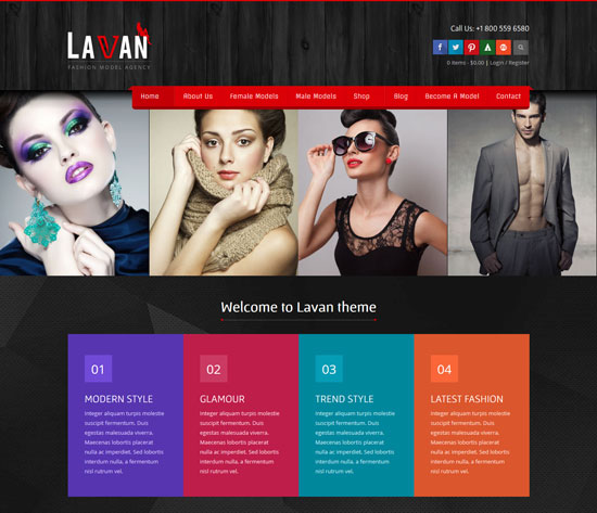 lavan fashion model agency theme