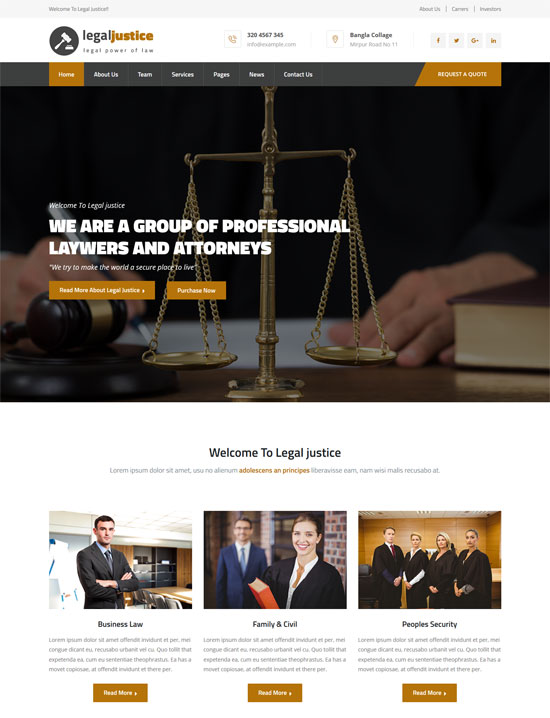 legal justice lawyers attorneys html template