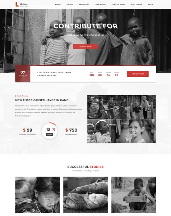 lifeline 2 nonprofit WordPress theme charity