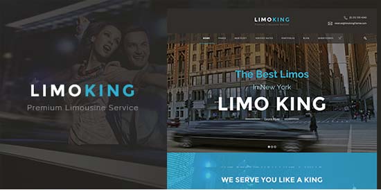 limo king limousine transport car hire wordpress theme 