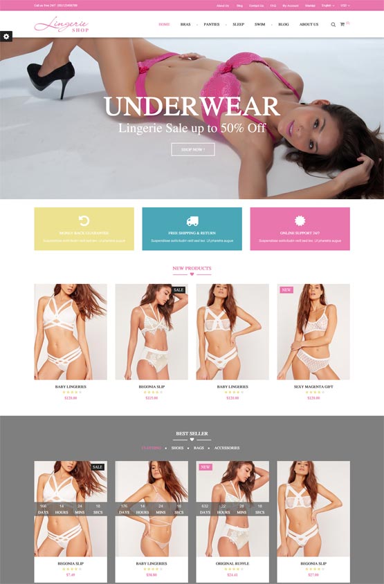 lingerie shop fashion prestashop theme 