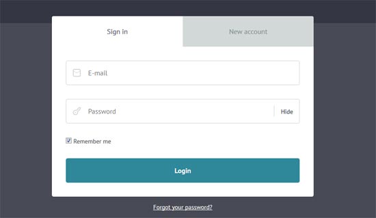 login signup modal window