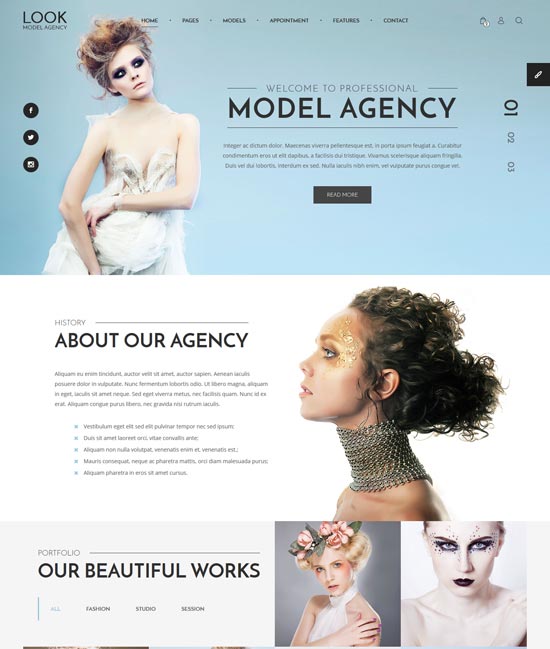 look model agency html template