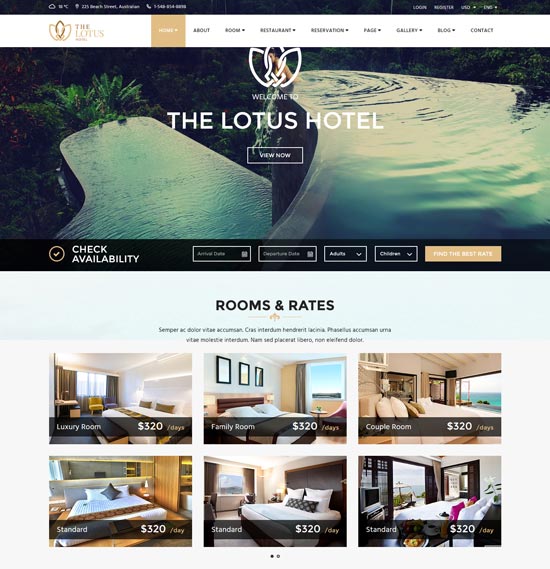 40 Best Hotel Website Templates 2022 FreshDesignweb