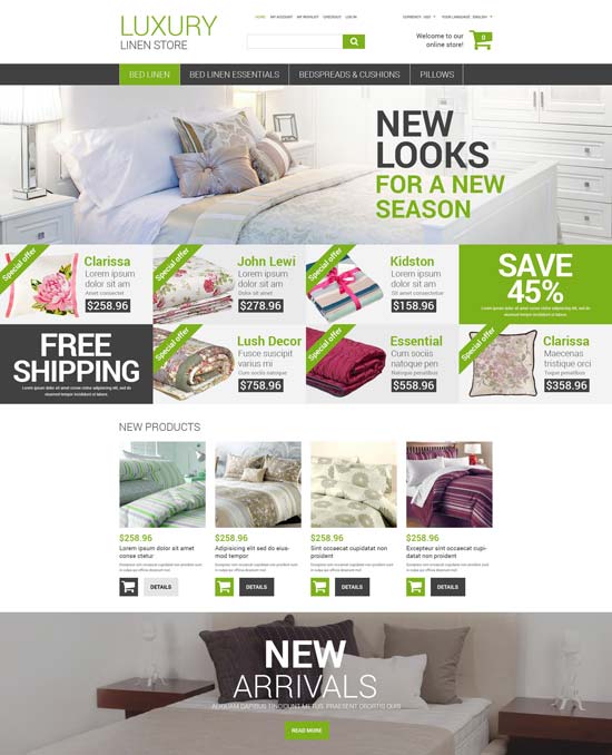 luxury linen store magento theme 52810