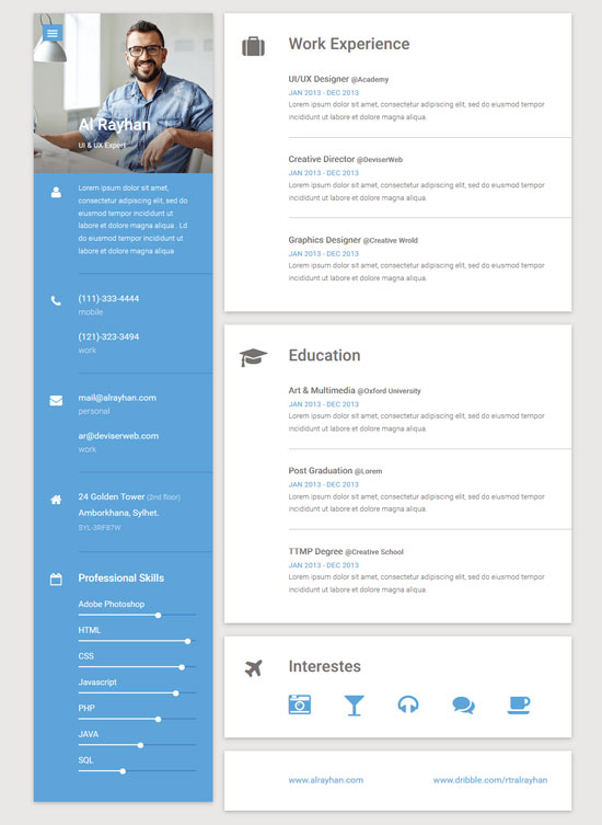 material online resume template