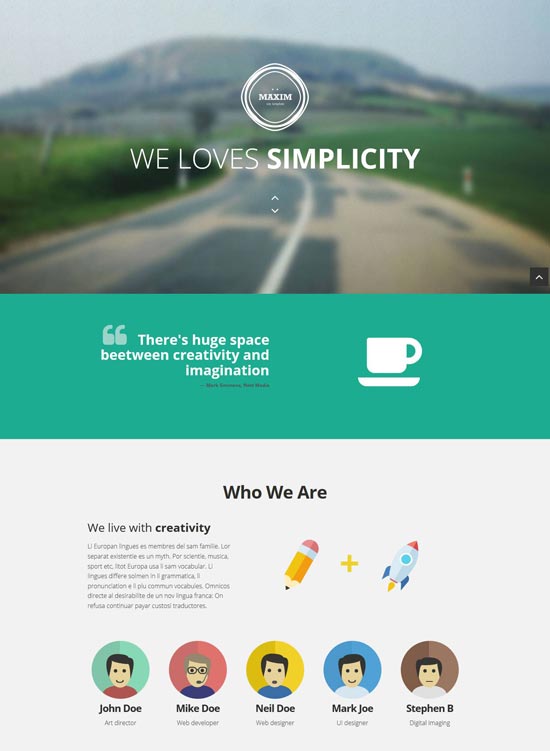 maxim free onepage bootstrap template